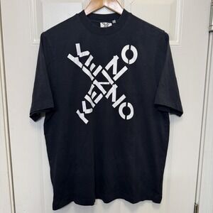 Kenzo Paris Mens Logo Graphic T-Shirt Size S Black White Logo Designer Casual